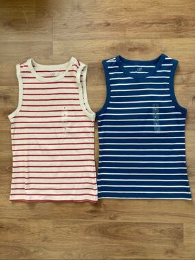 Two Gap striped tank tops, size medium